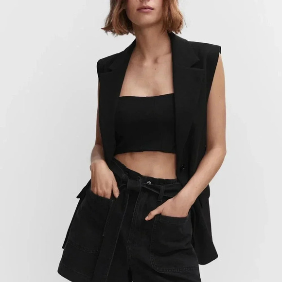 Mango Paperbag Shorts with Belt NWT - Picture 2 of 10